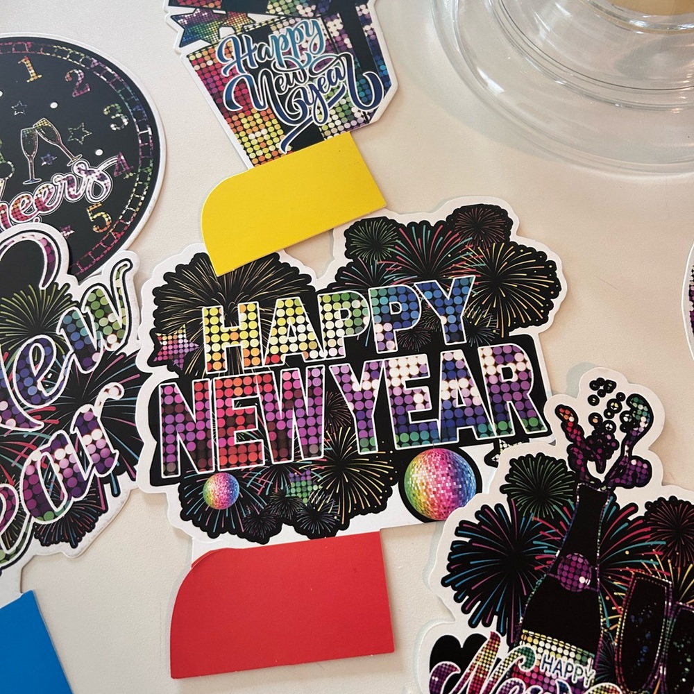 Colorful Happy New Year Stickers